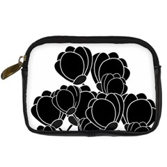 Black Flowers Digital Camera Cases