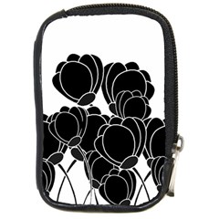 Black Flowers Compact Camera Cases