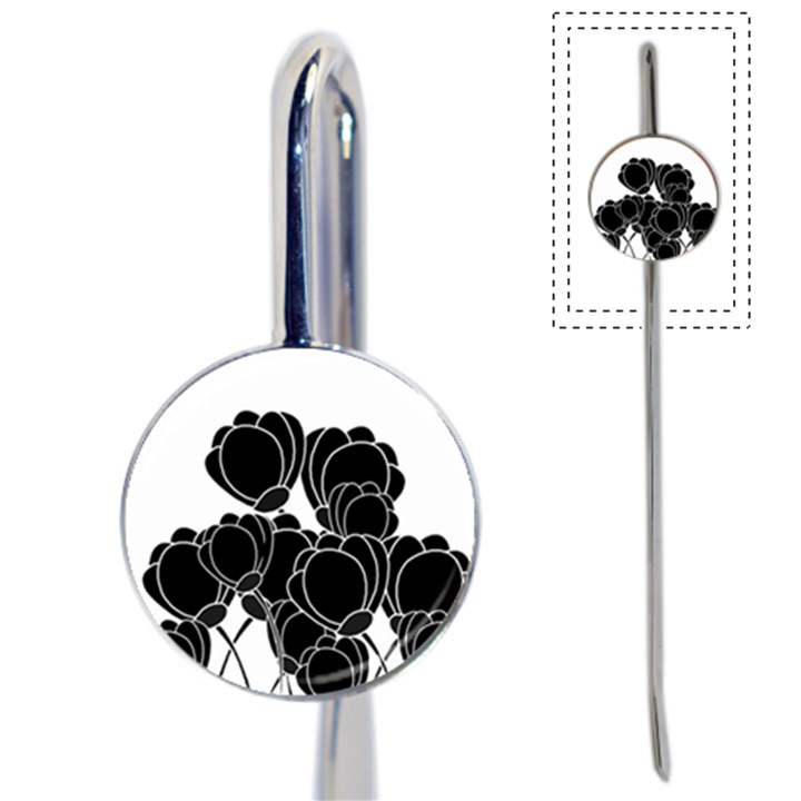 Black flowers Book Mark