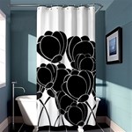 Black flowers Shower Curtain 36  x 72  (Stall)  Curtain(36 X72 ) - 33.26 x66.24  Curtain(36 X72 )