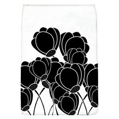 Black Flowers Flap Covers (l)  by Valentinaart