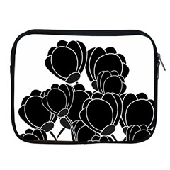 Black Flowers Apple Ipad 2/3/4 Zipper Cases by Valentinaart