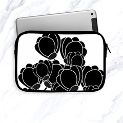 Black Flowers Apple Ipad Mini Zipper Cases by Valentinaart