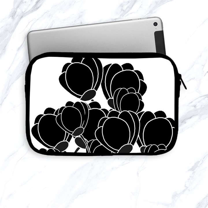 Black flowers Apple iPad Mini Zipper Cases