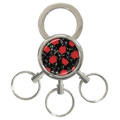 Red Roses 3-ring Key Chains