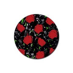 Red Roses Rubber Coaster (round) 