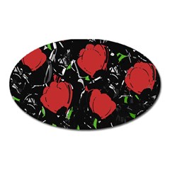 Red Roses Oval Magnet