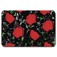 Red Roses Large Doormat  by Valentinaart