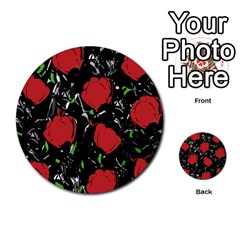 Red Roses Multi-purpose Cards (round)  by Valentinaart