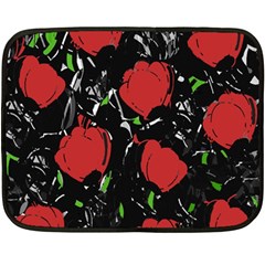 Red Roses Fleece Blanket (mini) by Valentinaart