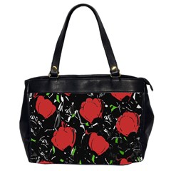 Red Roses Office Handbags (2 Sides)  by Valentinaart