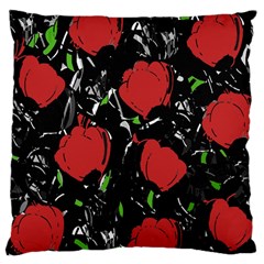 Red Roses Large Cushion Case (one Side)