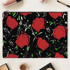 Red Roses Cosmetic Bag (xxxl)  by Valentinaart