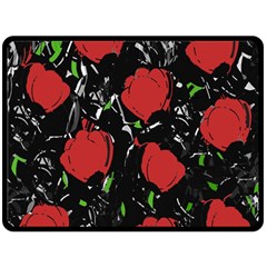 Red Roses Double Sided Fleece Blanket (large) 