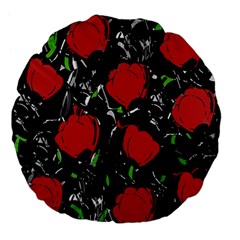 Red Roses Large 18  Premium Flano Round Cushions