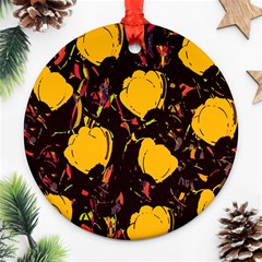 Yellow Roses  Round Ornament (two Sides) 