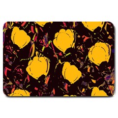 Yellow Roses  Large Doormat  by Valentinaart