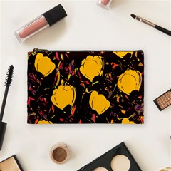 Yellow Roses  Cosmetic Bag (medium)  by Valentinaart