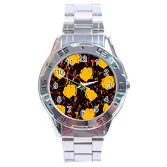 Yellow Roses  Stainless Steel Analogue Watch