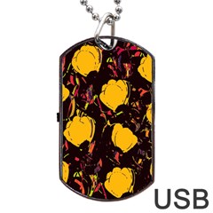 Yellow Roses  Dog Tag Usb Flash (one Side) by Valentinaart