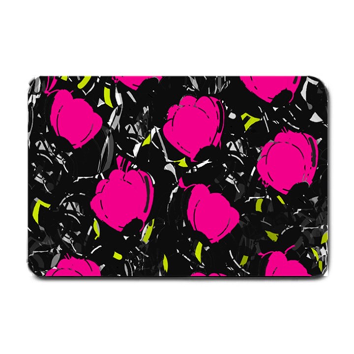 Pink roses  Small Doormat 