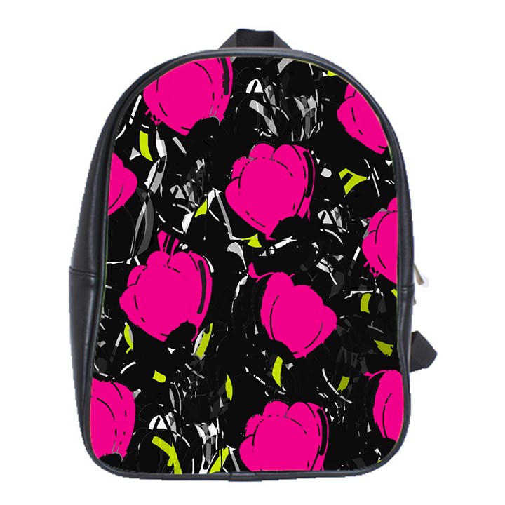 Pink roses  School Bags (XL) 