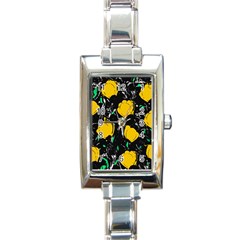 Yellow Roses 2 Rectangle Italian Charm Watch