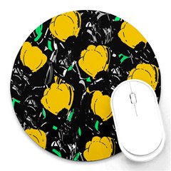 Yellow Roses 2 Round Mousepads by Valentinaart