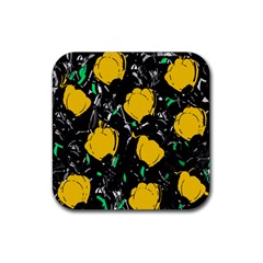 Yellow Roses 2 Rubber Coaster (square) 