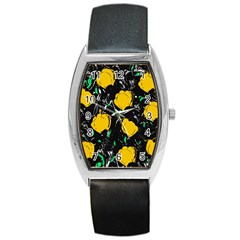 Yellow Roses 2 Barrel Style Metal Watch