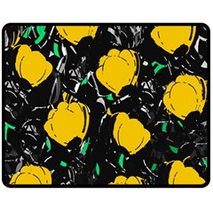 Yellow Roses 2 Fleece Blanket (medium) 