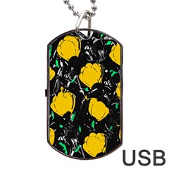 Yellow Roses 2 Dog Tag Usb Flash (two Sides)  by Valentinaart