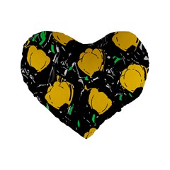 Yellow Roses 2 Standard 16  Premium Heart Shape Cushions