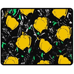 Yellow Roses 2 Double Sided Fleece Blanket (medium) 