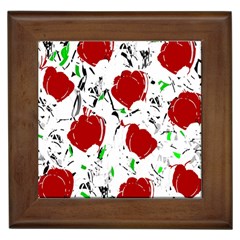 Red Roses 2 Framed Tiles