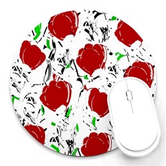 Red Roses 2 Round Mousepads by Valentinaart