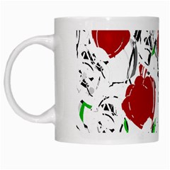 Red Roses 2 White Mugs