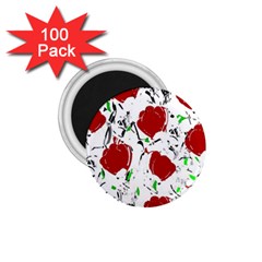 Red Roses 2 1 75  Magnets (100 Pack) 