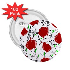 Red Roses 2 2 25  Buttons (100 Pack)  by Valentinaart