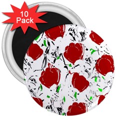 Red Roses 2 3  Magnets (10 Pack)  by Valentinaart