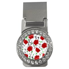 Red Roses 2 Money Clips (cz) 