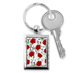 Red Roses 2 Key Chains (rectangle)  by Valentinaart