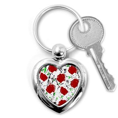 Red Roses 2 Key Chains (heart)  by Valentinaart