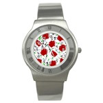 Red roses 2 Stainless Steel Watch Front