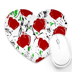 Red Roses 2 Heart Mousepads by Valentinaart