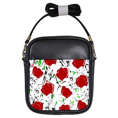 Red Roses 2 Girls Sling Bags by Valentinaart