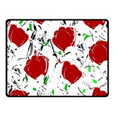 Red Roses 2 Fleece Blanket (small)