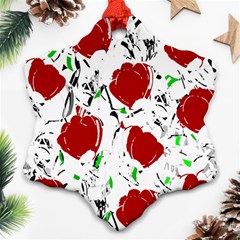 Red Roses 2 Ornament (snowflake) 