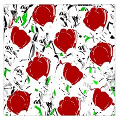 Red Roses 2 Large Satin Scarf (square) by Valentinaart