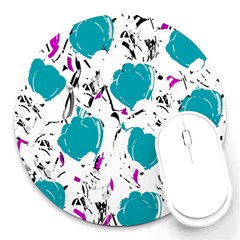 Cyan Roses Round Mousepads